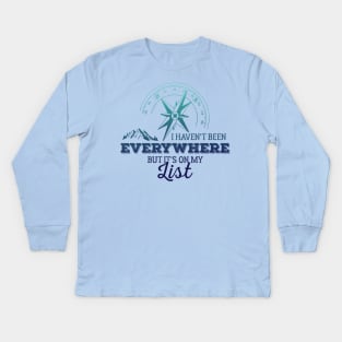 Travel adventure - wanderlust mountain shirt Kids Long Sleeve T-Shirt